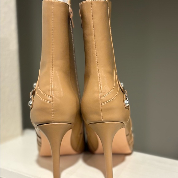 Coutgo Womens Sz 10 Khaki High Heel Ankle Boots Worn Two Times - Picture 7 of 10